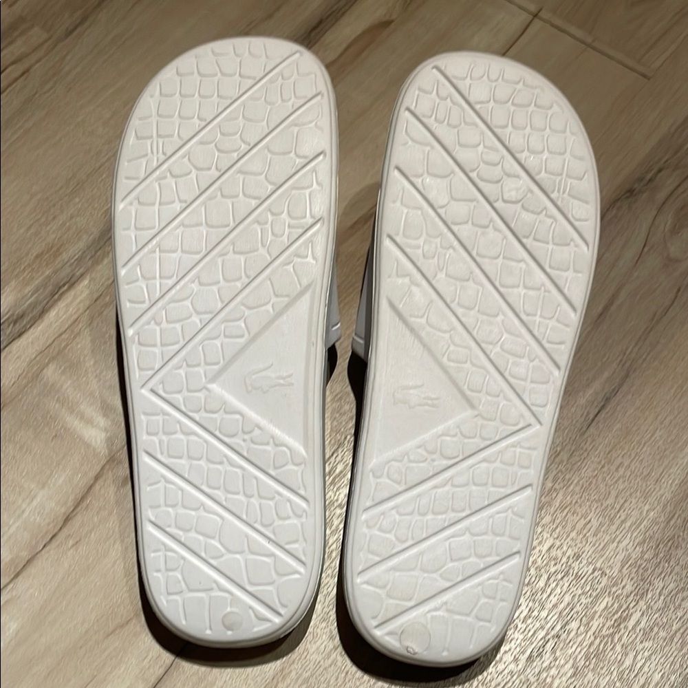 White Slide Sandals with Green Logo - Picture 3 of 4